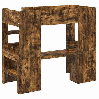 Loft Bedframe met Bureau met opslag Bewerkt hout