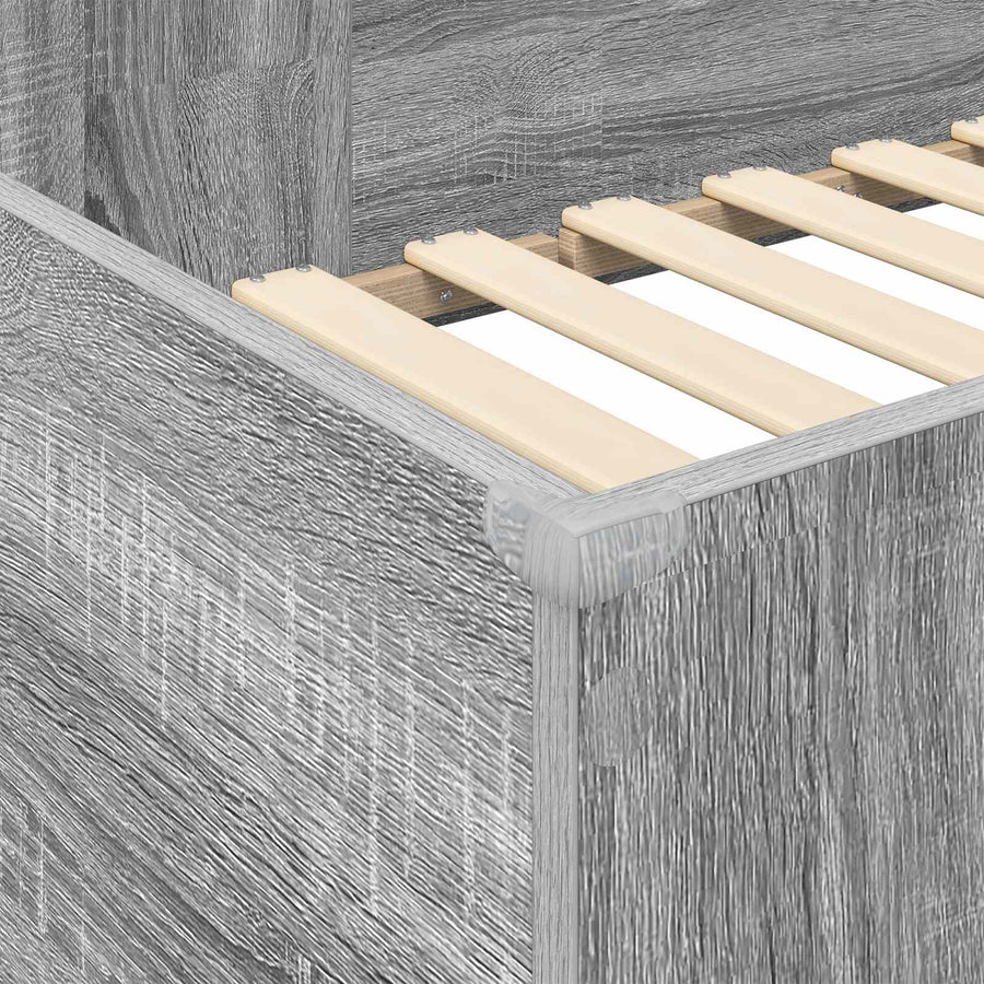 Loft Bedframe met Bureau met opslag Bewerkt hout