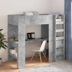 Loft Bed Frame with Desk Concrete Grey 90 x 200 cm Engineered Wood
