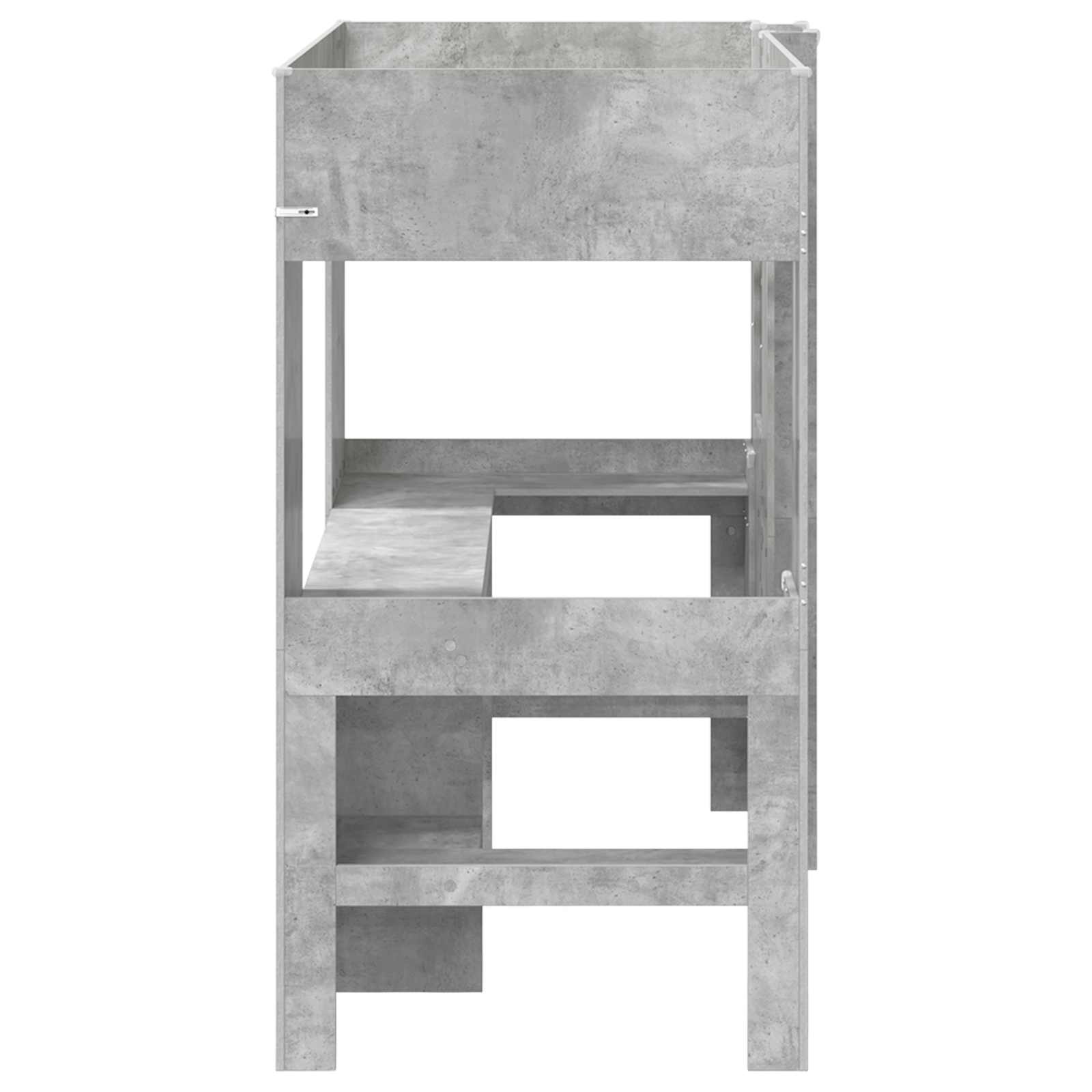 Loft Bedframe met Bureau met opslag Bewerkt hout