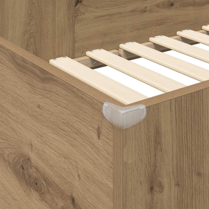 Loft Bedframe met Bureau met opslag Bewerkt hout
