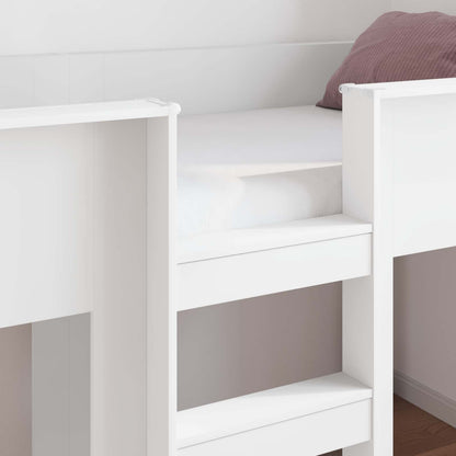 Bunk Bed voor Kinderen met opslag Wit 75 x 190 cm Bewerkt hout