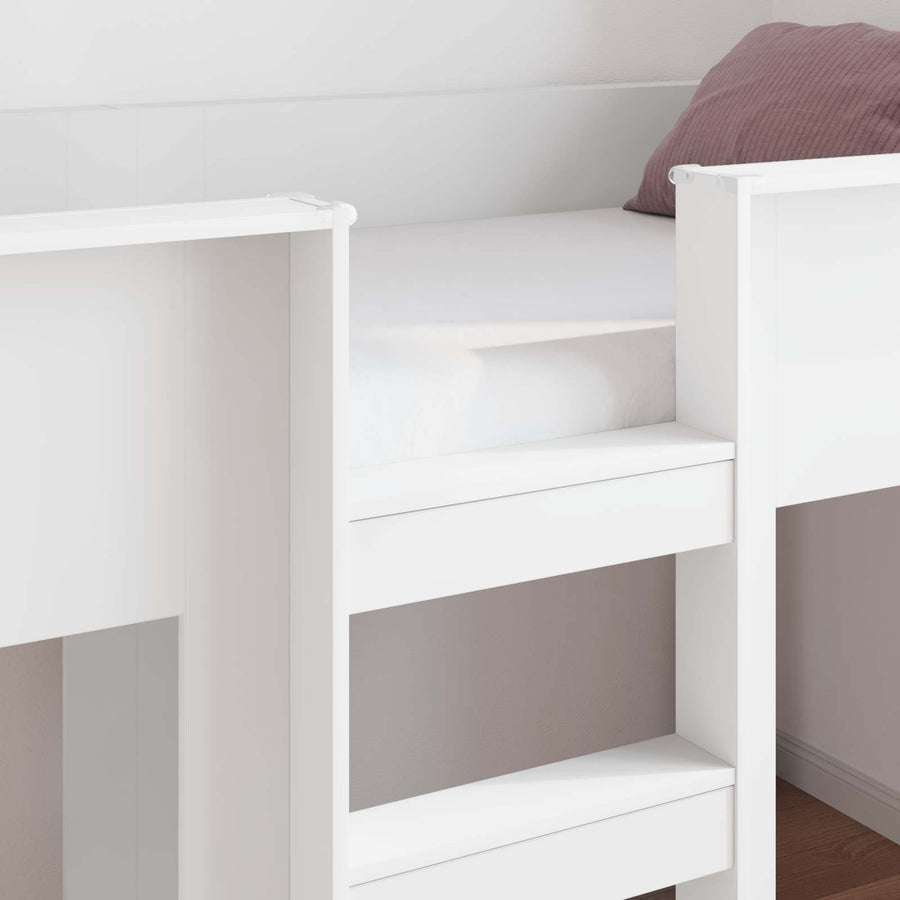 Bunk Bed voor Kinderen met opslag Wit 75 x 190 cm Bewerkt hout