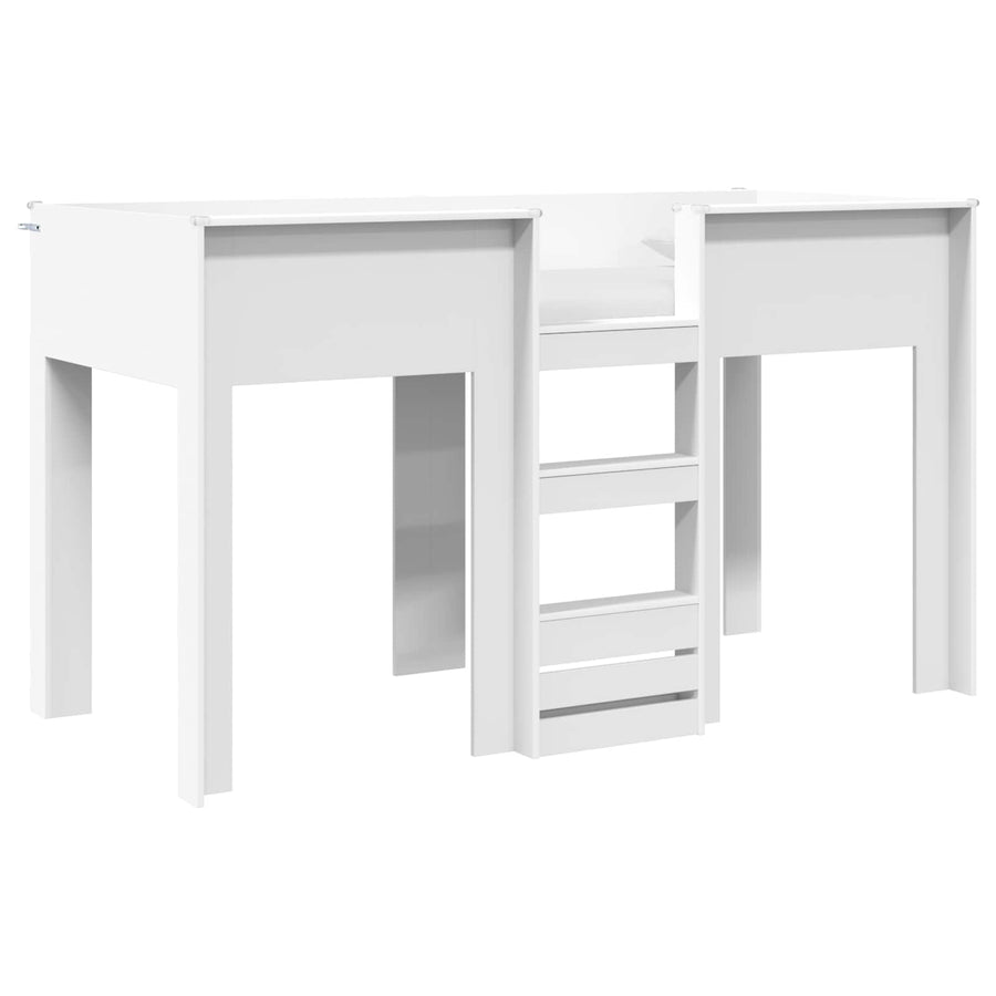 Bunk Bed voor Kinderen met opslag Wit 75 x 190 cm Bewerkt hout