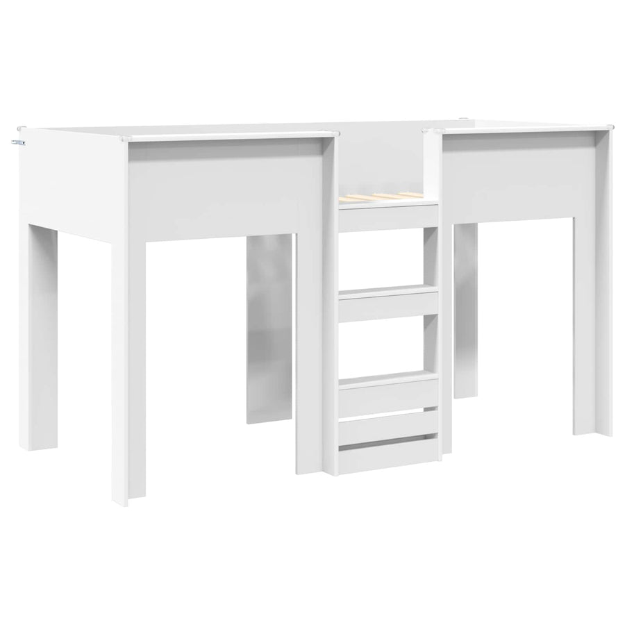 Bunk Bed voor Kinderen met opslag Wit 75 x 190 cm Bewerkt hout