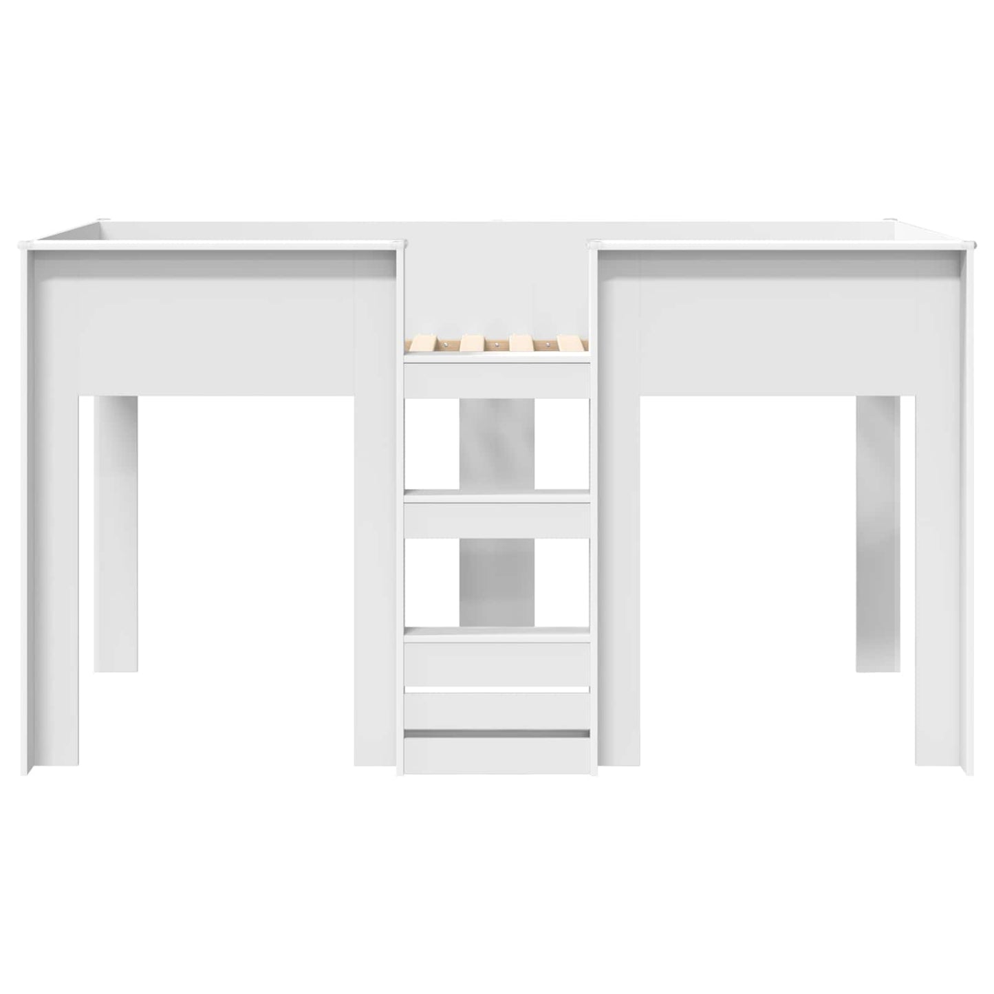 Bunk Bed voor Kinderen met opslag Wit 75 x 190 cm Bewerkt hout