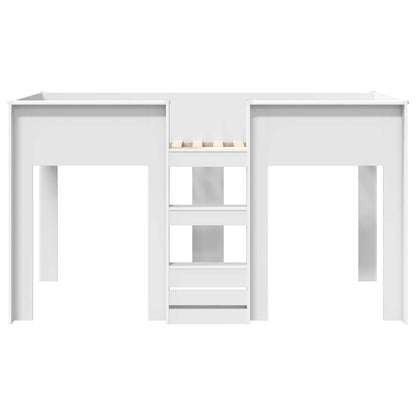 Bunk Bed voor Kinderen met opslag Wit 75 x 190 cm Bewerkt hout
