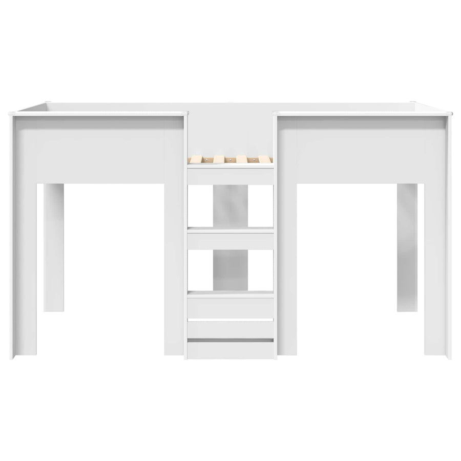 Bunk Bed voor Kinderen met opslag Wit 75 x 190 cm Bewerkt hout