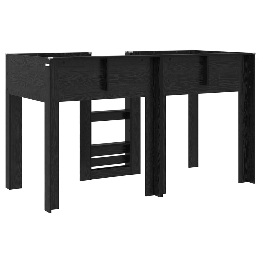 Bunk Bed voor Kinderen Zwart Eiken 75 x 190 cm Bewerkt hout