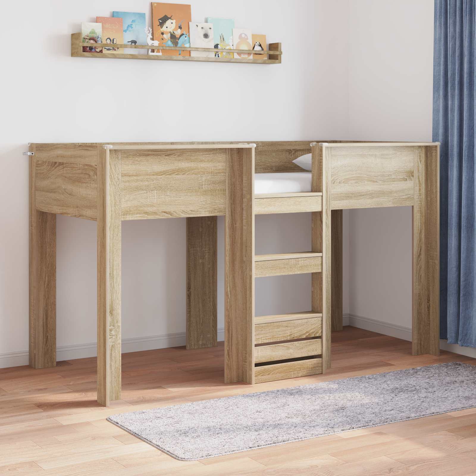Bunk Bed voor Kinderen Sonoma Eiken 75 x 190 cm Bewerkt hout