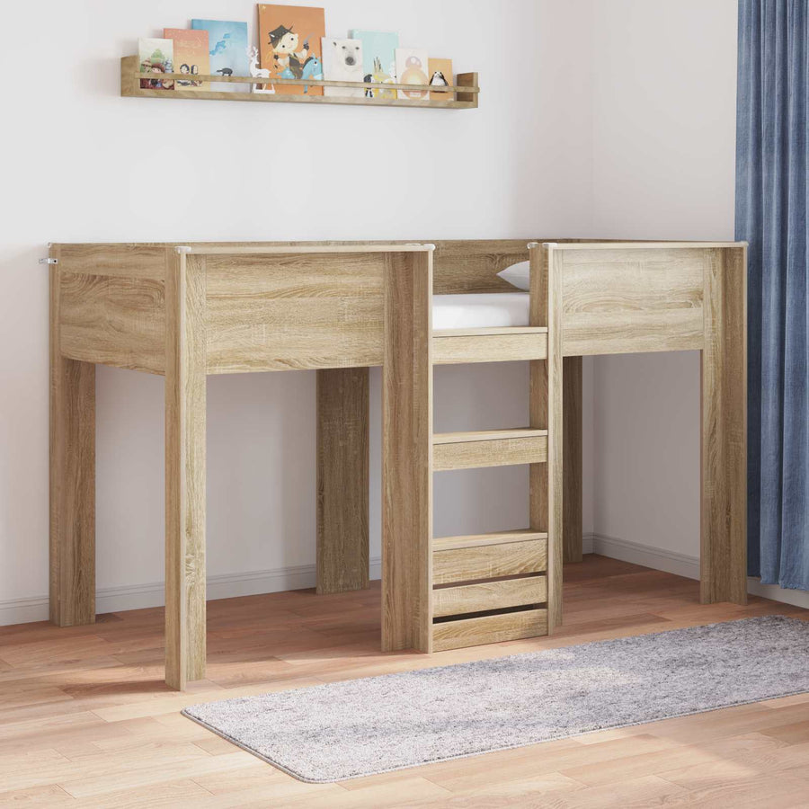Bunk Bed voor Kinderen Sonoma Eiken 75 x 190 cm Bewerkt hout