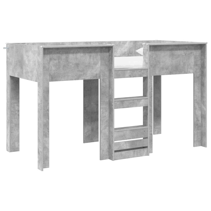 Bunk Bed voor Kinderen Beton Grijs 75 x 190 cm Bewerkt hout