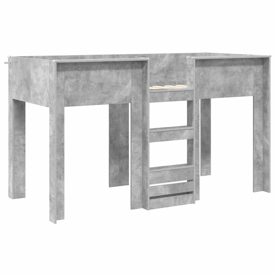 Bunk Bed voor Kinderen Beton Grijs 75 x 190 cm Bewerkt hout