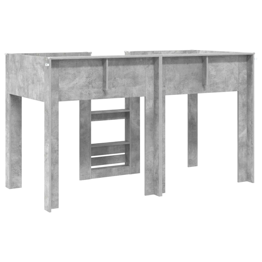 Bunk Bed voor Kinderen Beton Grijs 75 x 190 cm Bewerkt hout