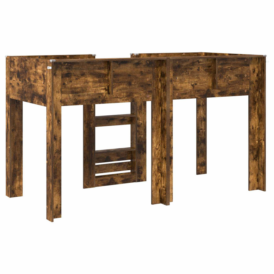 Bunk Bed voor Kinderen Gerookt eiken 75 x 190 cm Bewerkt hout