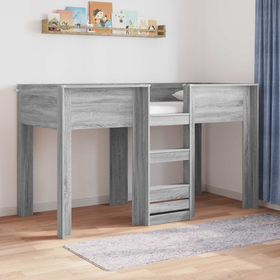 Bunk Bed voor Kinderen Grijs Sonoma 75 x 190 cm Bewerkt hout