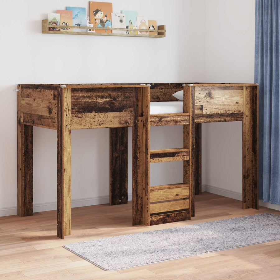 Bunk Bed voor Kinderen Oudhout 75 x 190 cm Bewerkt hout