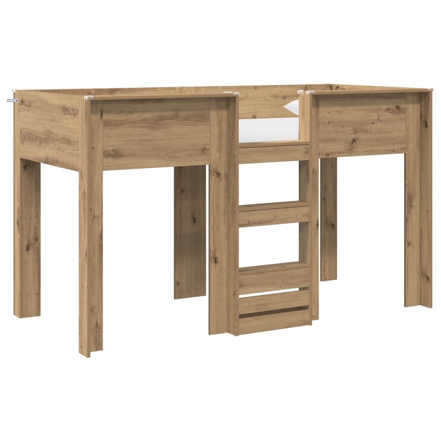 Bunk Bed voor Kinderen Artisan Eiken 75 x 190 cm Bewerkt hout
