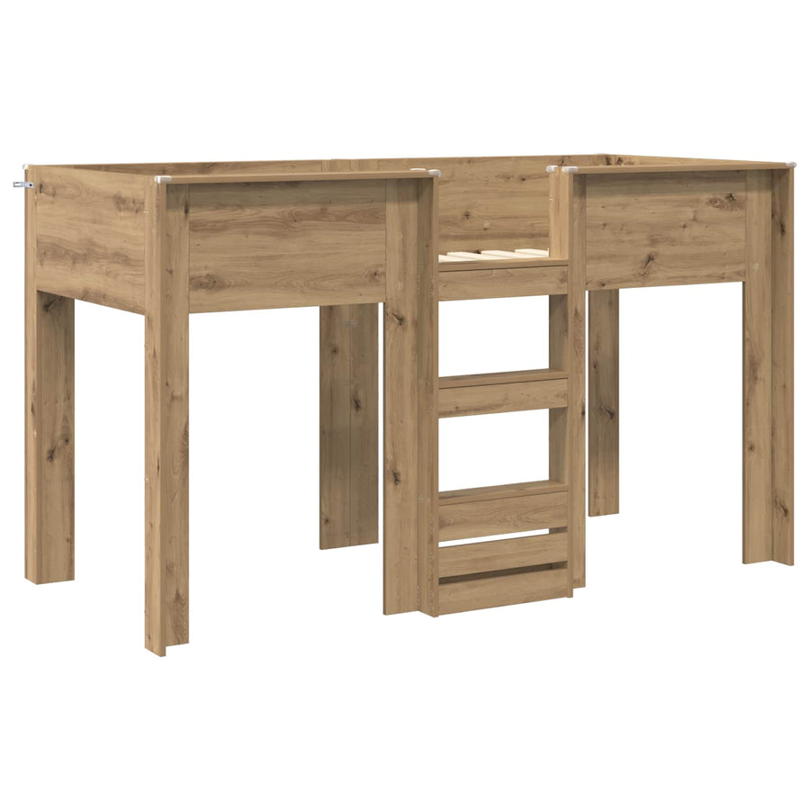 Bunk Bed voor Kinderen Artisan Eiken 75 x 190 cm Bewerkt hout