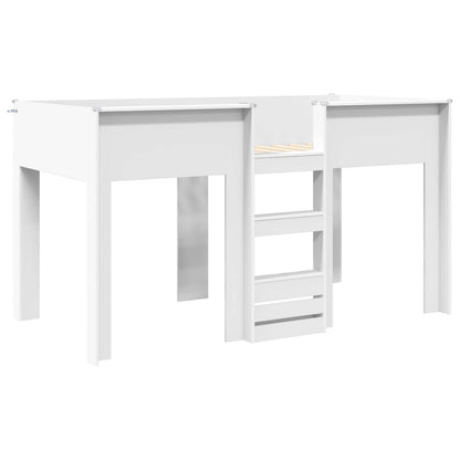 Bunk Bed voor Kinderen met opslag Wit 90 x 190 cm Bewerkt hout