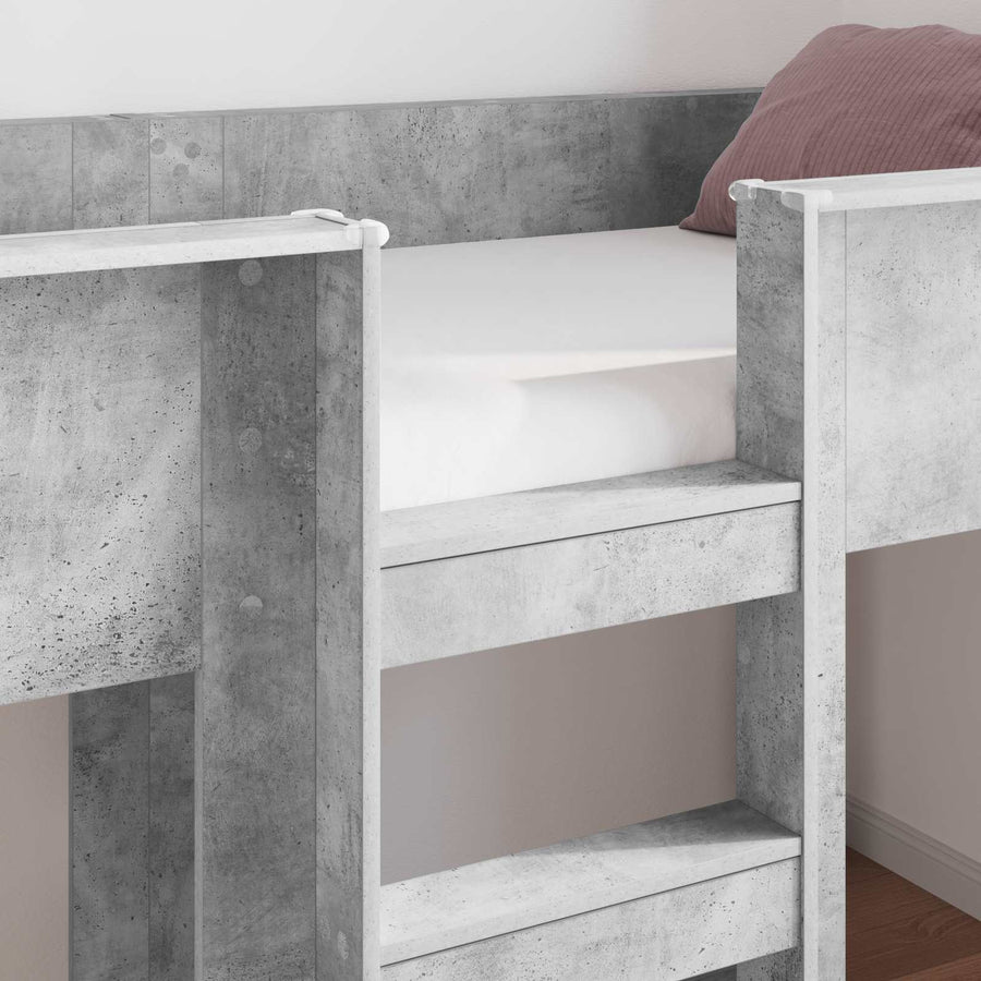 Bunk Bed voor Kinderen Beton Grijs 90 x 190 cm Bewerkt hout