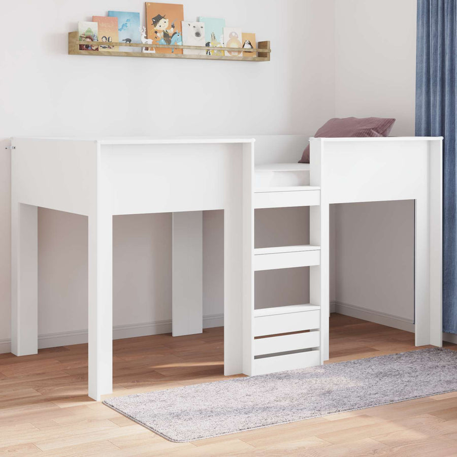 Bunk Bed voor Kinderen met opslag Wit 80 x 200 cm Bewerkt hout