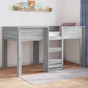 Stapelbed 80x200 cm grijs bewerkt hout