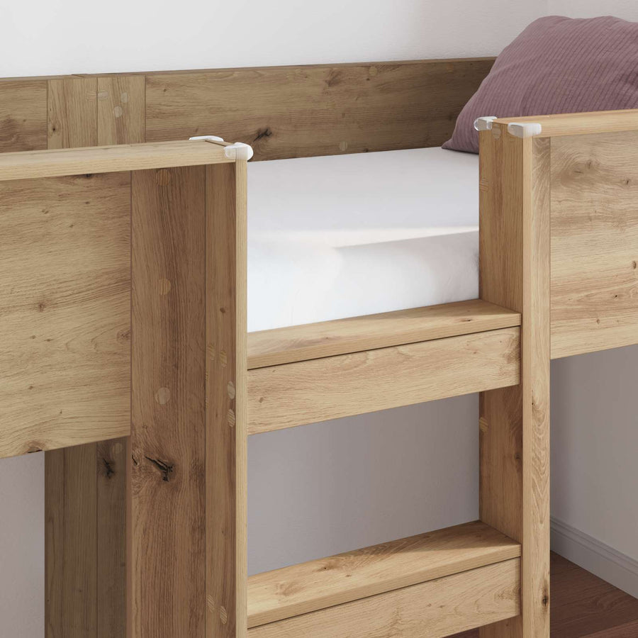 Bunk Bed voor Kinderen Artisan Eiken 80 x 200 cm Bewerkt hout