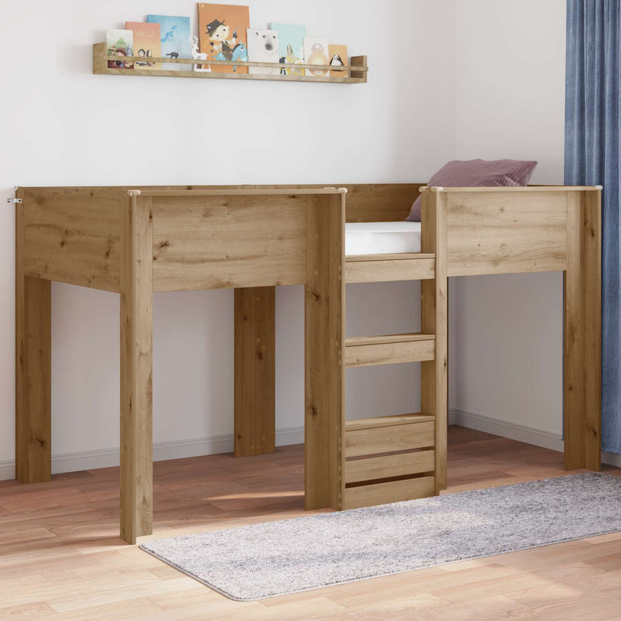 Bunk Bed voor Kinderen Artisan Eiken 80 x 200 cm Bewerkt hout
