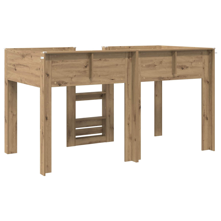 Bunk Bed voor Kinderen Artisan Eiken 80 x 200 cm Bewerkt hout