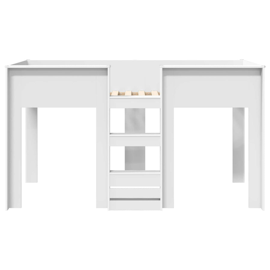 Bunk Bed voor Kinderen met opslag Wit 90 x 200 cm Bewerkt hout