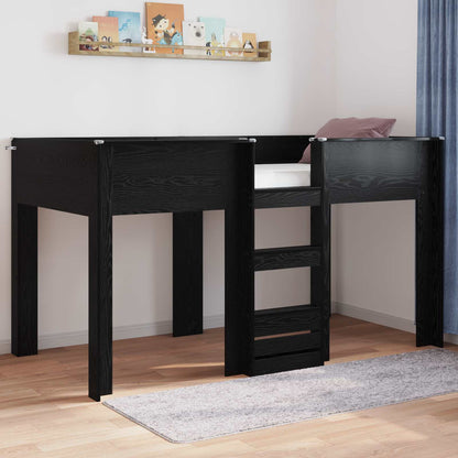 Bunk Bed voor Kinderen Zwart Eiken 90 x 200 cm Bewerkt hout