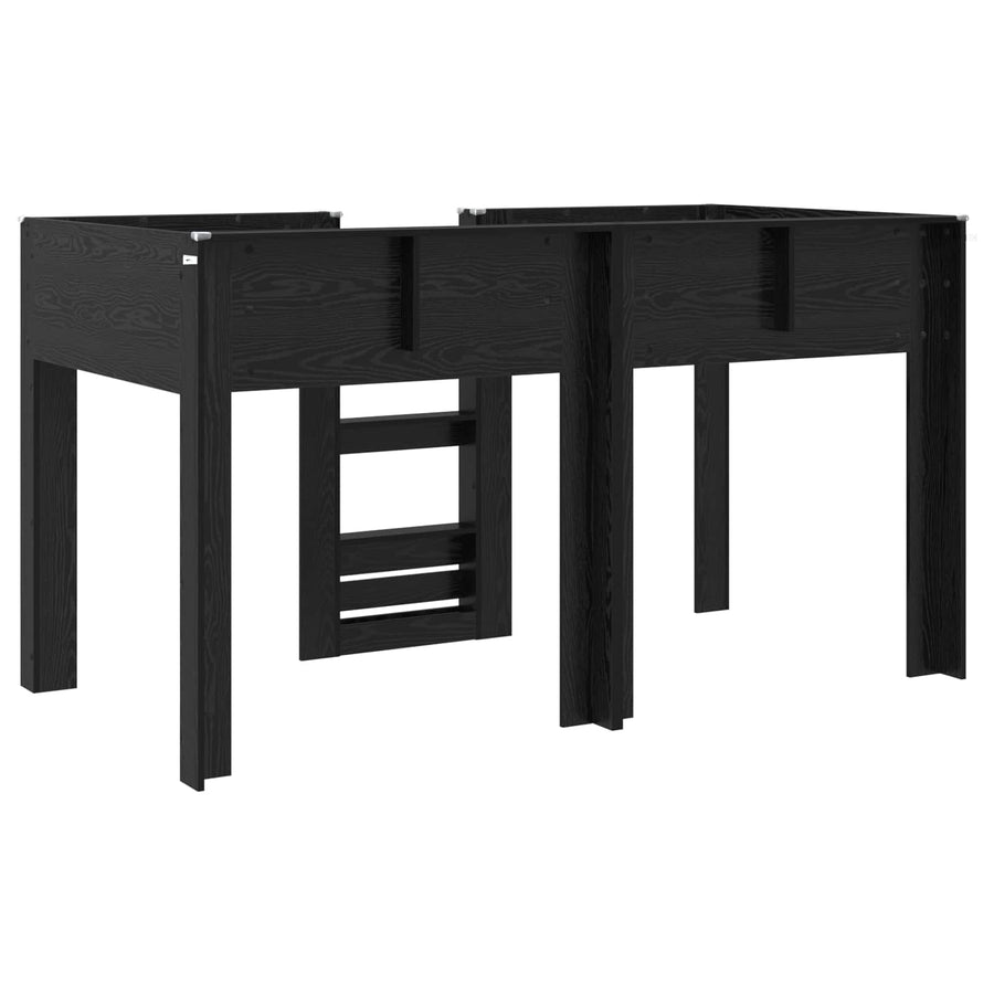 Bunk Bed voor Kinderen Zwart Eiken 90 x 200 cm Bewerkt hout