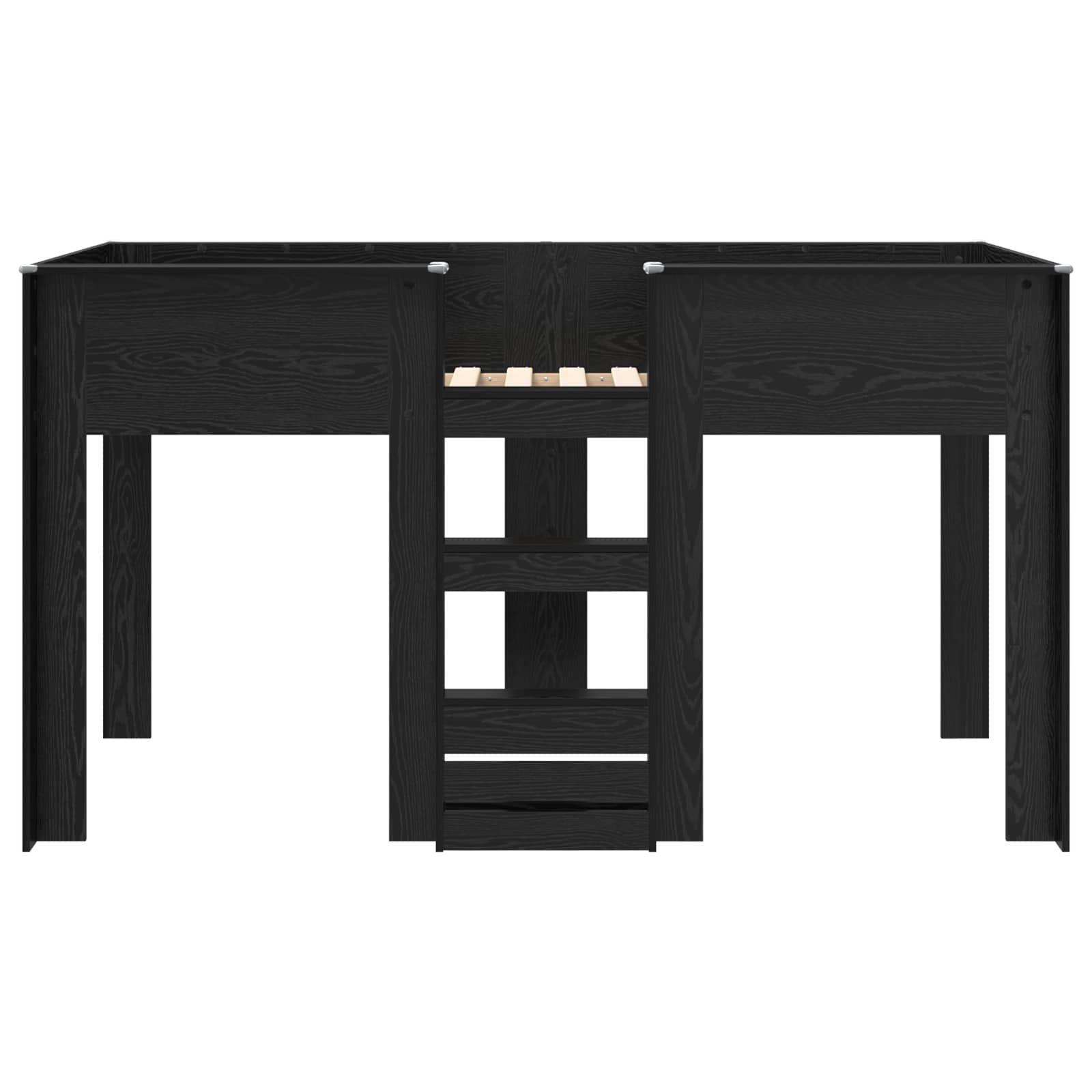 Bunk Bed voor Kinderen Zwart Eiken 90 x 200 cm Bewerkt hout