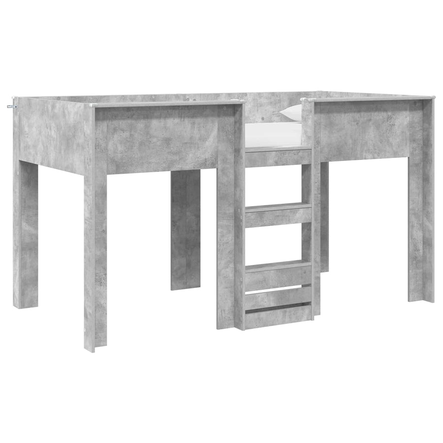 Bunk Bed voor Kinderen Beton Grijs 90 x 200 cm Bewerkt hout