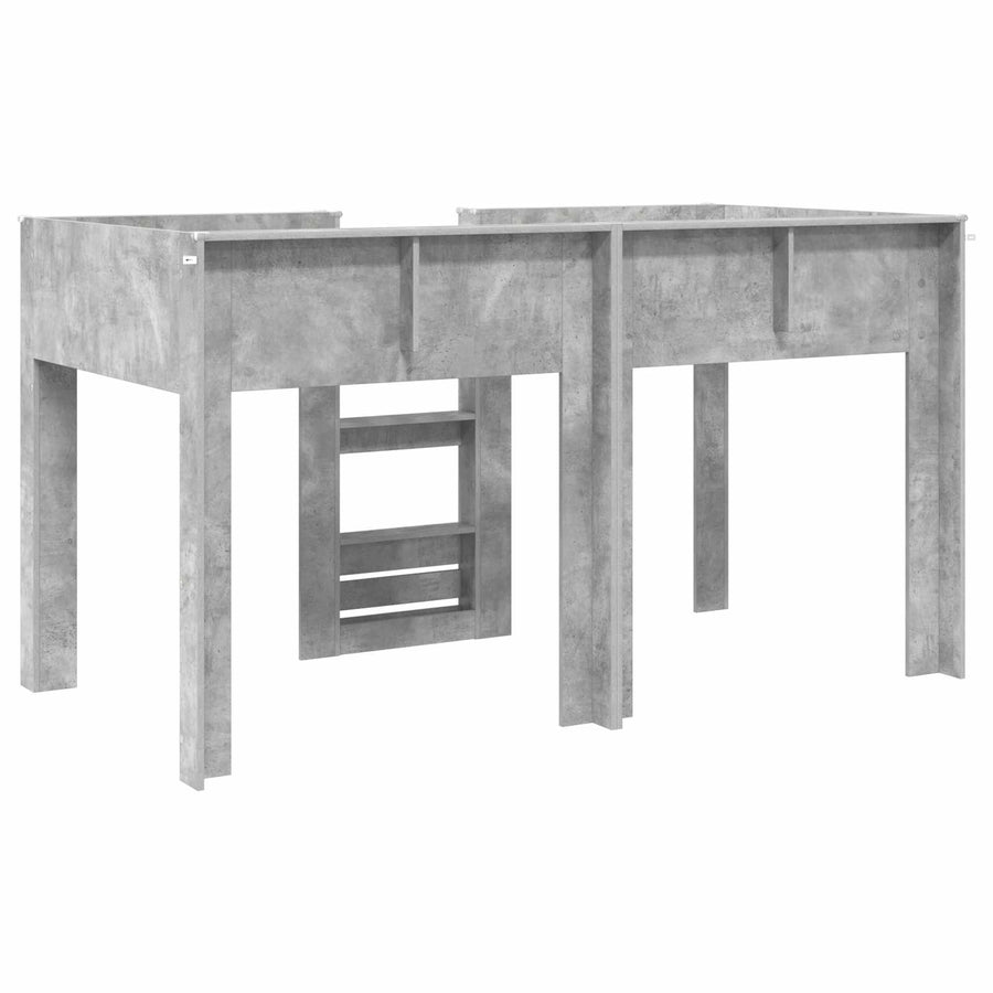 Bunk Bed voor Kinderen Beton Grijs 90 x 200 cm Bewerkt hout