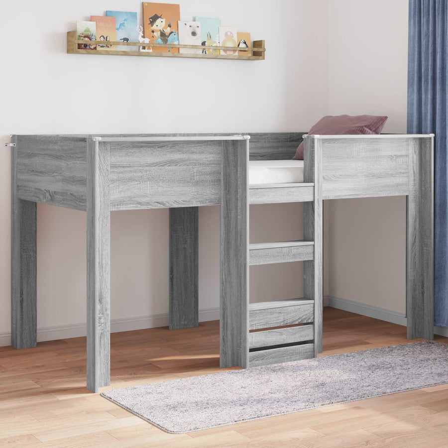 Bunk Bed voor Kinderen Grijs Sonoma 90 x 200 cm Bewerkt hout