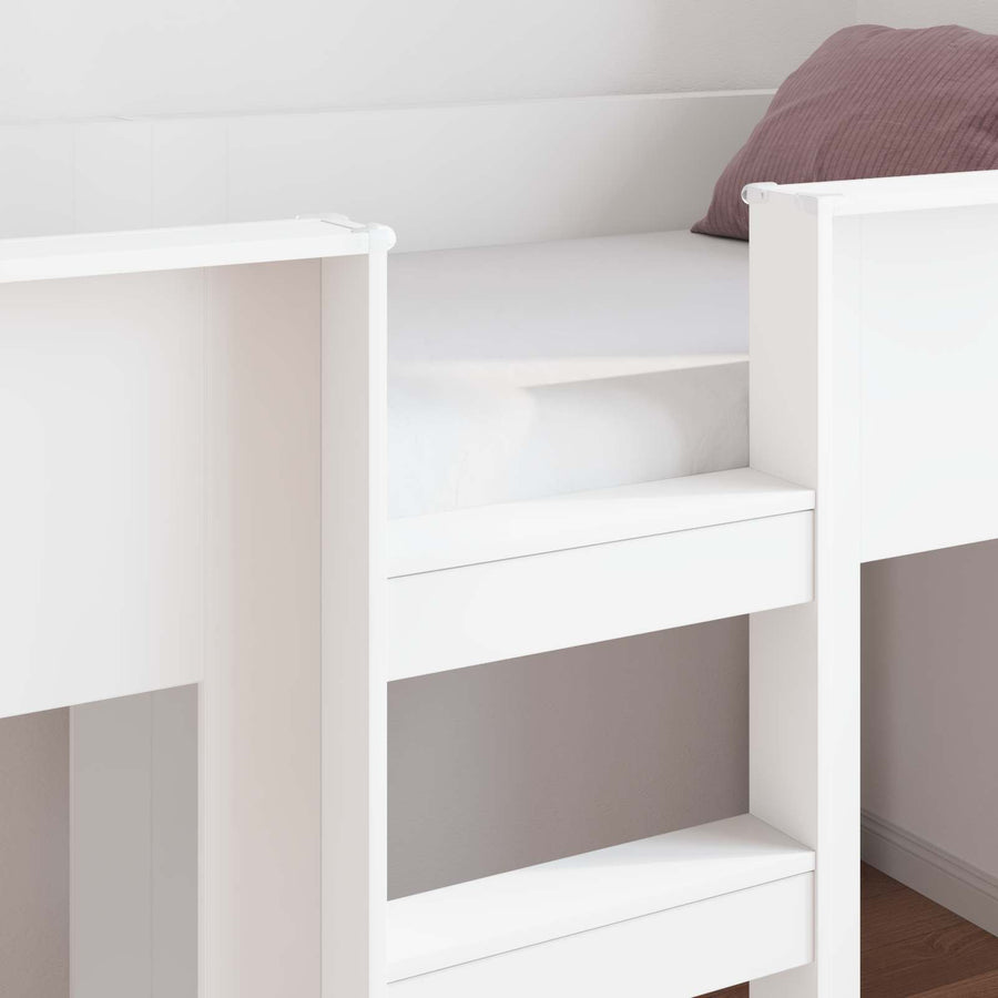 Bunk Bed voor Kinderen met matras Wit 100 x 200 cm Bewerkt hout