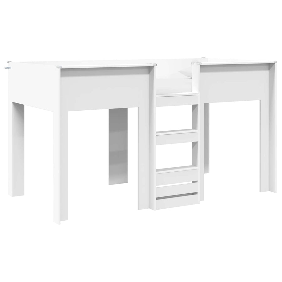 Bunk Bed voor Kinderen met matras Wit 100 x 200 cm Bewerkt hout