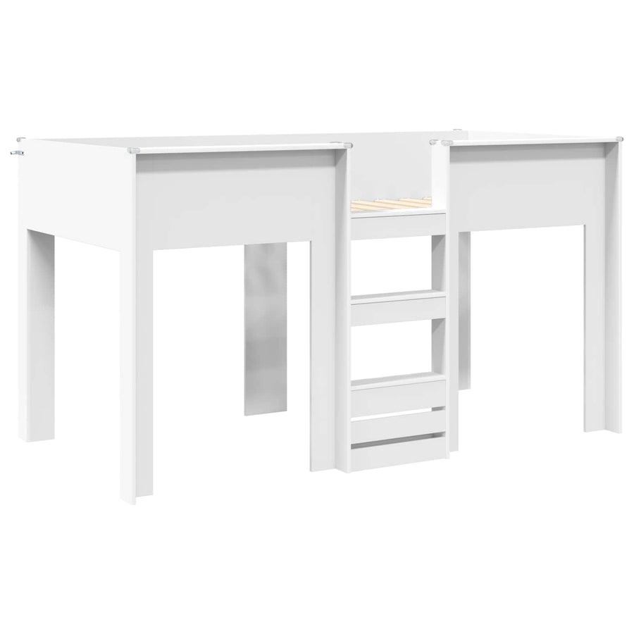 Bunk Bed voor Kinderen met matras Wit 100 x 200 cm Bewerkt hout