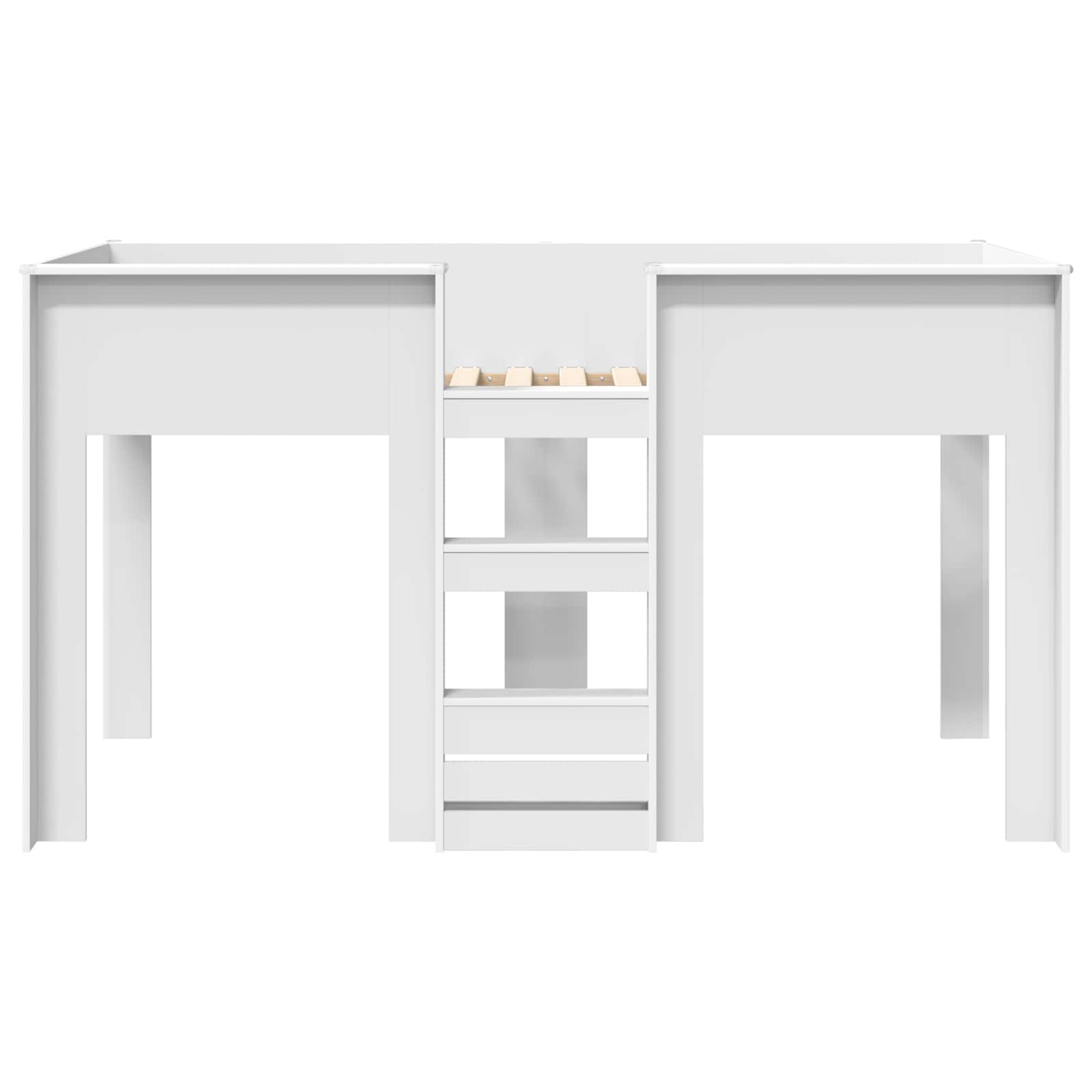 Bunk Bed voor Kinderen met matras Wit 100 x 200 cm Bewerkt hout