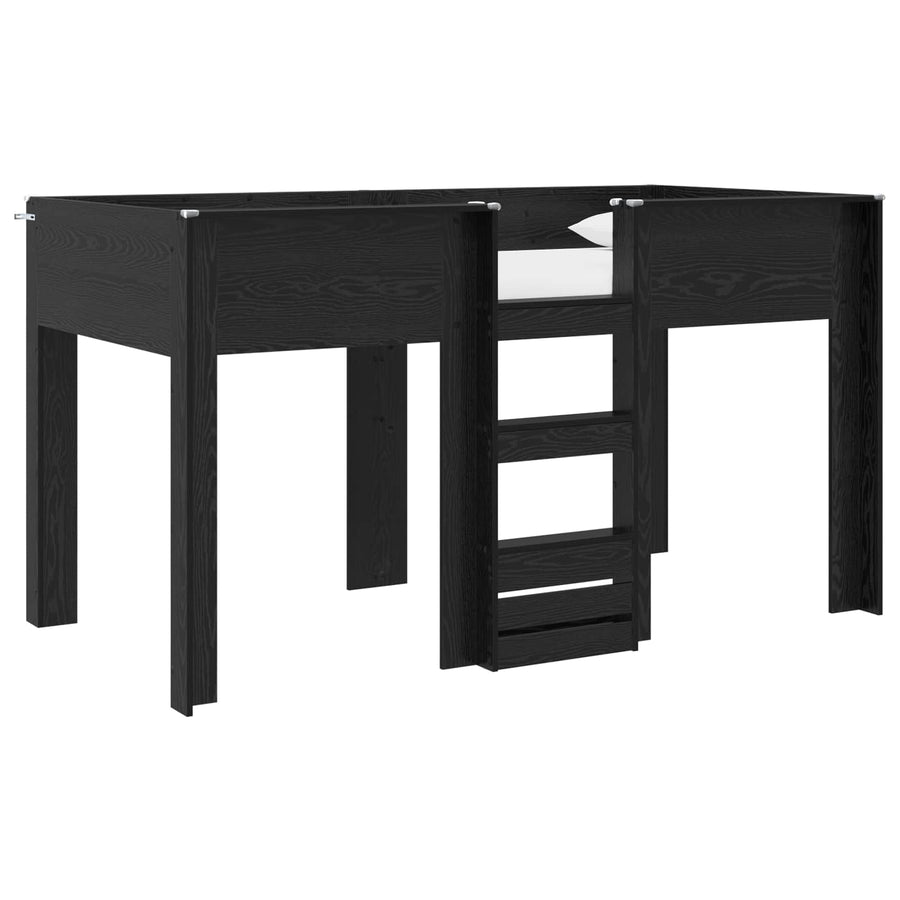 Bunk Bed voor Kinderen Zwart Eiken 100 x 200 cm Bewerkt hout