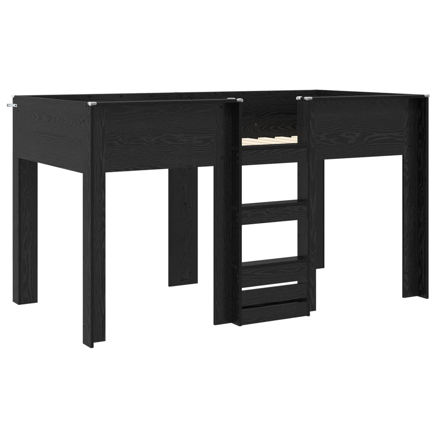 Bunk Bed voor Kinderen Zwart Eiken 100 x 200 cm Bewerkt hout