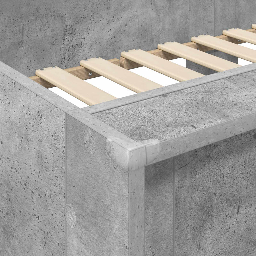 Bunk Bed voor Kinderen Beton Grijs 100 x 200 cm Bewerkt hout