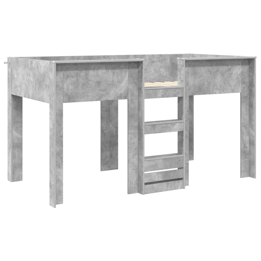 Bunk Bed voor Kinderen Beton Grijs 100 x 200 cm Bewerkt hout