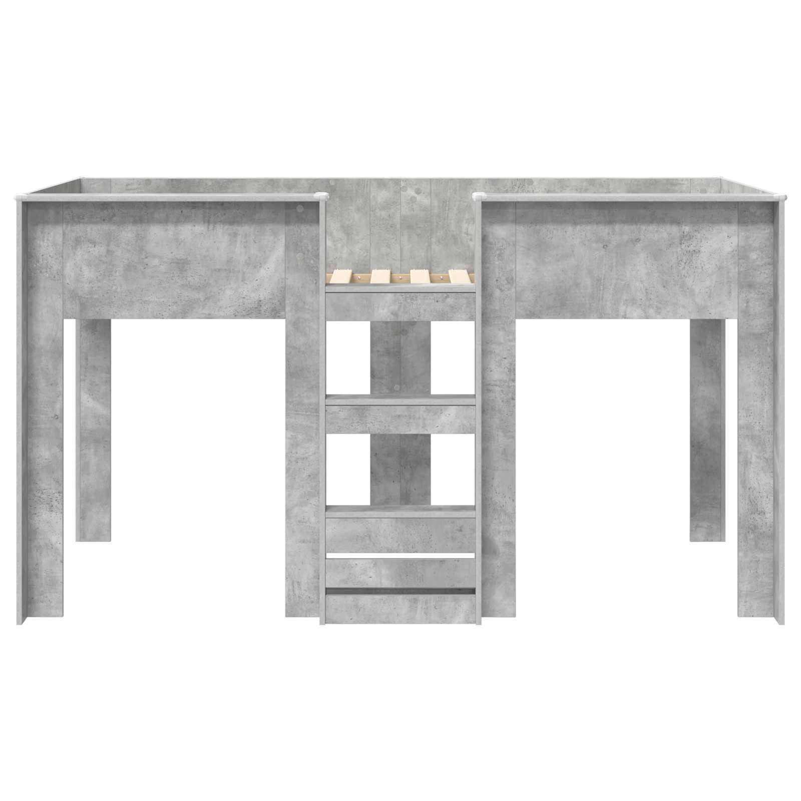 Bunk Bed voor Kinderen Beton Grijs 100 x 200 cm Bewerkt hout