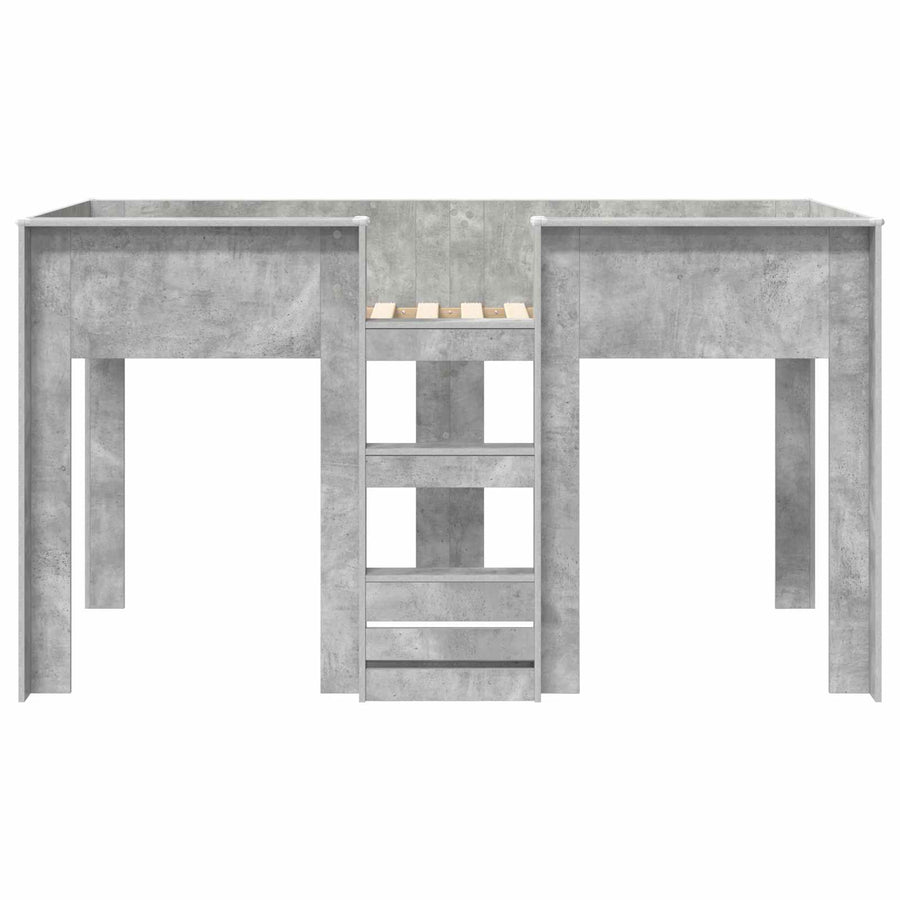 Bunk Bed voor Kinderen Beton Grijs 100 x 200 cm Bewerkt hout