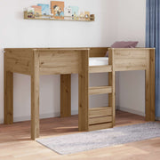 Stapelbed 100x200 cm bewerkt hout artisan eiken