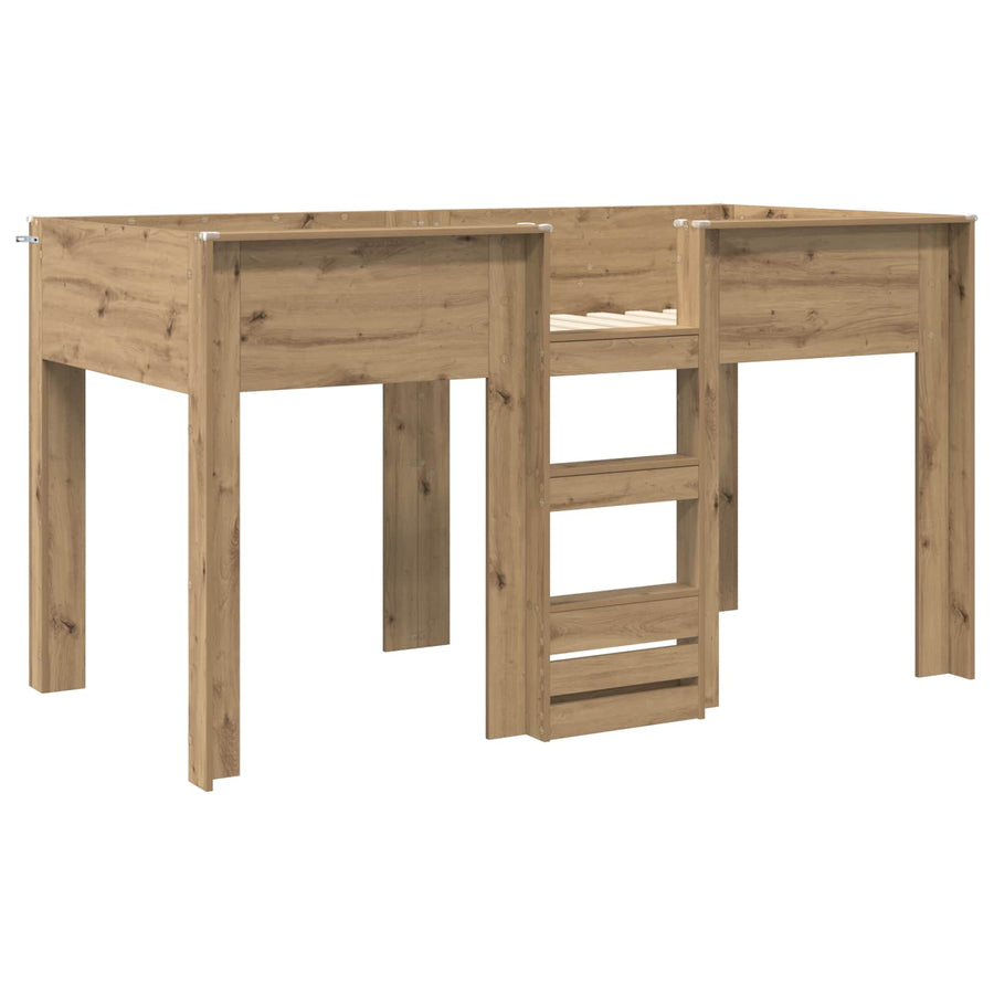 Bunk Bed voor Kinderen Artisan Eiken 100 x 200 cm Bewerkt hout