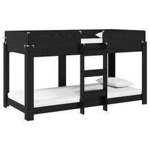 Bunk Bed voor Kinderen Zwart Eiken 100 x 200 cm Bewerkt hout